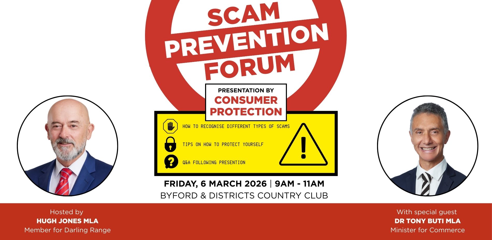 Hugh Jones Scam Prevention Forum Main Image